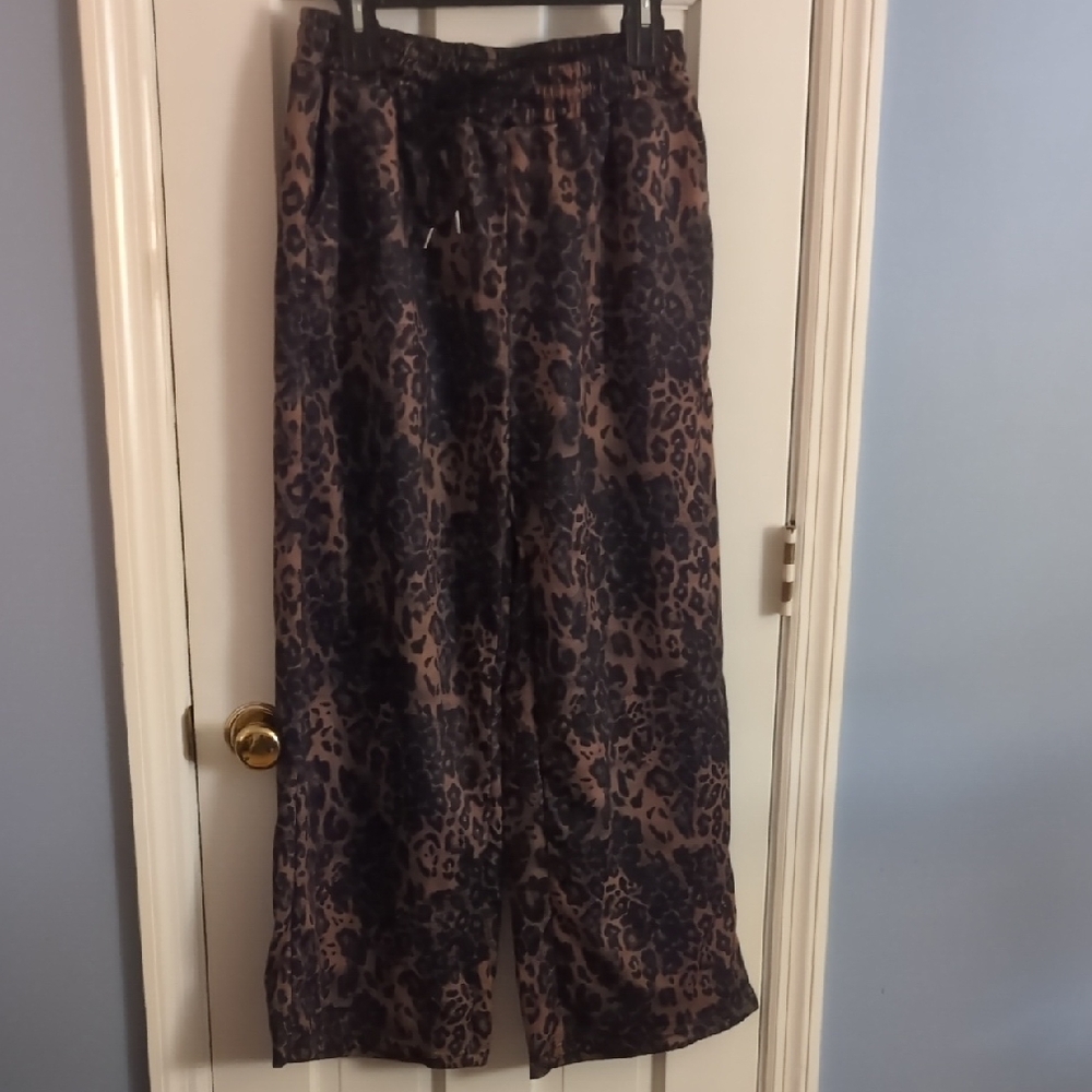 Source Unknown Leopard Print Pants - Black And Br… - image 1